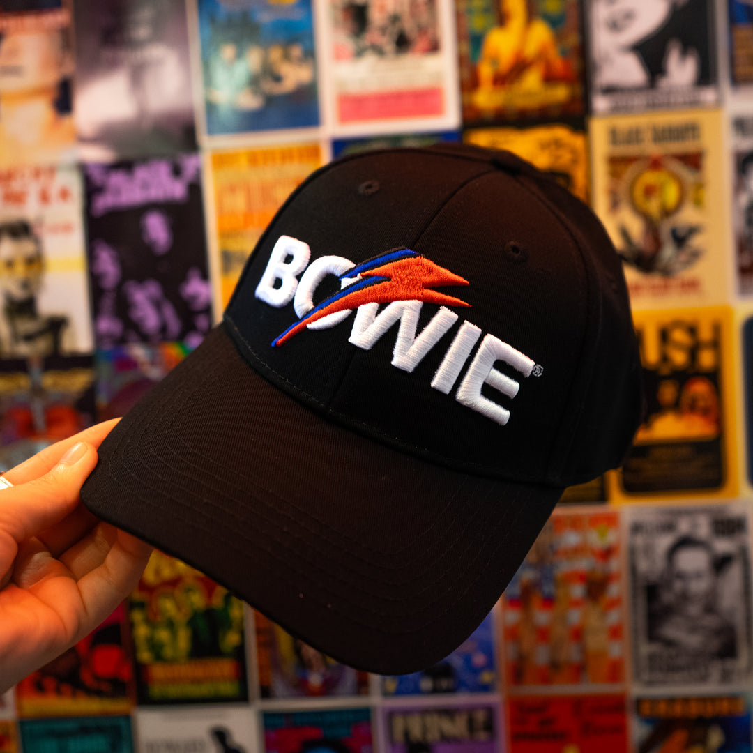 David Bowie Bolt Logo Black Baseball Cap