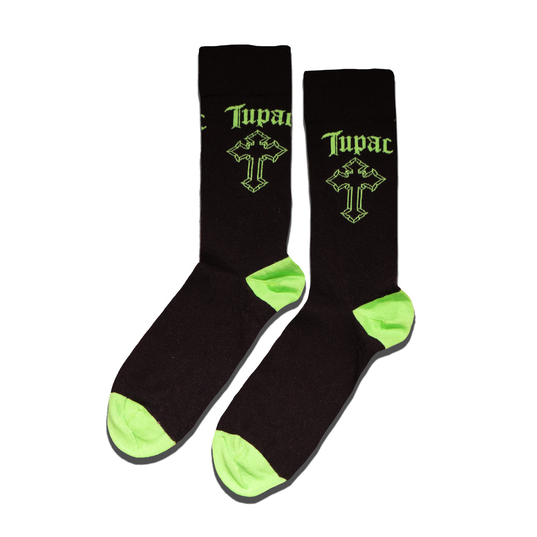 Tupac Green Cross Socks