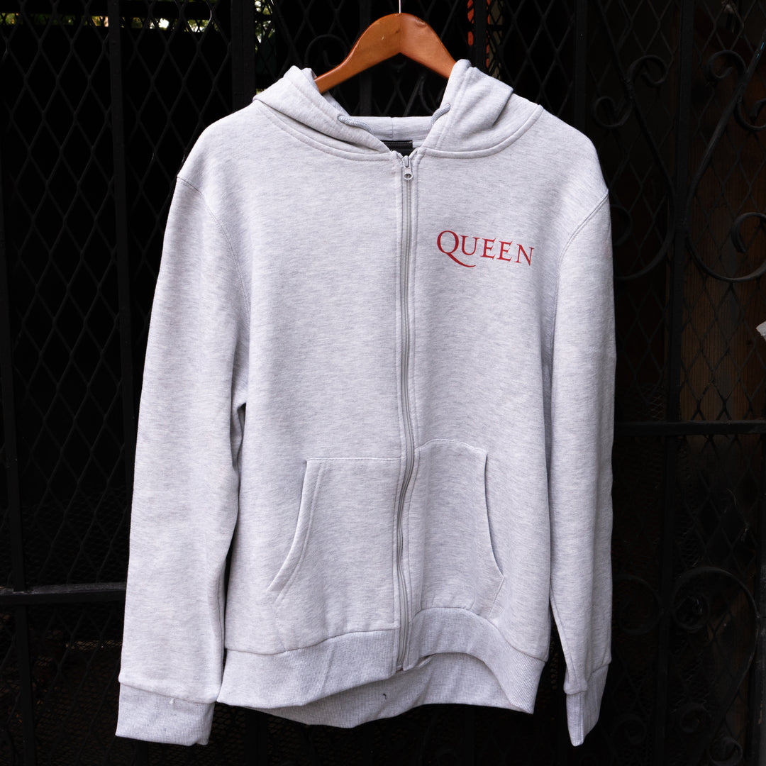 Queen Crest Grey Zip Hoodie