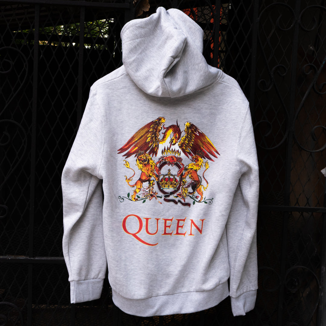 Queen Crest Grey Zip Hoodie