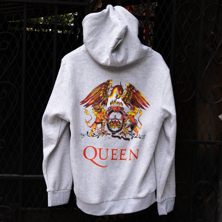 Queen Crest Grey Zip Hoodie
